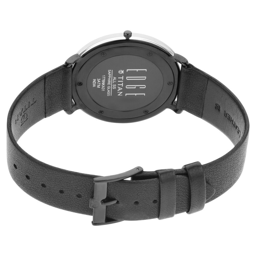 Titan Quartz Analog Anthracite Dial Leather Strap Watch for Men-NS1778NL01