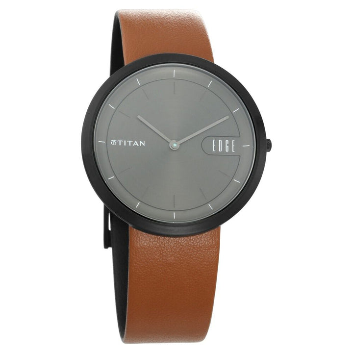 Titan Edge Zen Anthracite Dial Analog Leather Strap watch for Men NS1779NL01