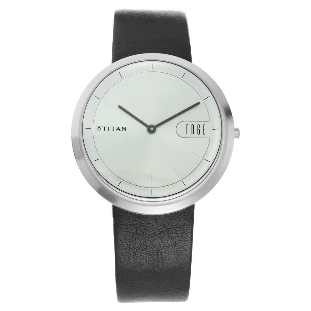 Titan Quartz Analog Silver Dial Leather Strap Watch for Men - The Watch Factory ®
