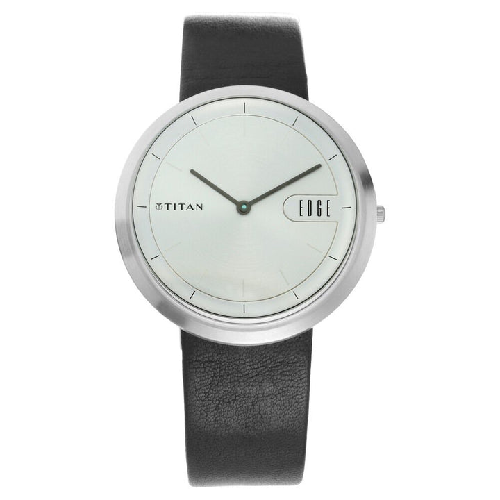Titan Quartz Analog Silver Dial Leather Strap Watch for Men - The Watch Factory ®