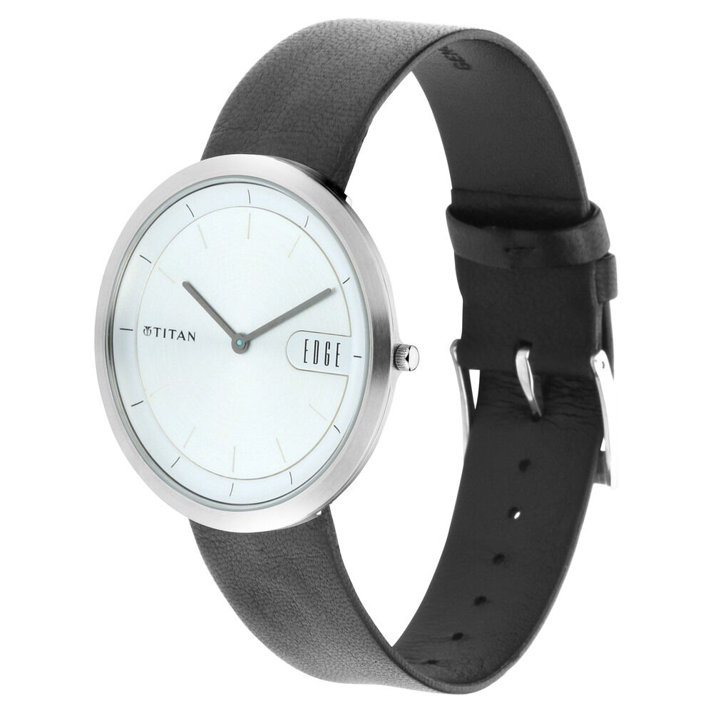 Titan Quartz Analog Silver Dial Leather Strap Watch for Men - The Watch Factory ®