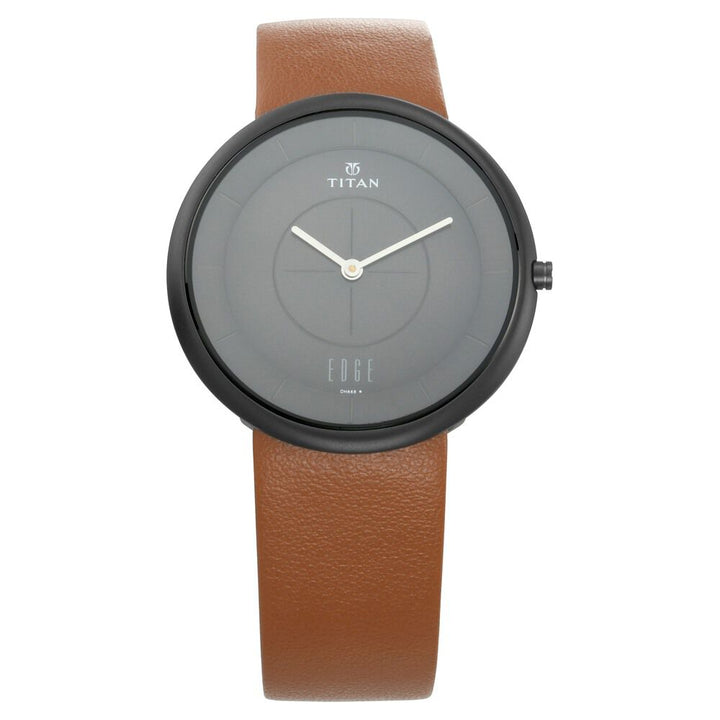 Titan Edge Zen Black Dial Analog Leather Strap Watch for Men NS1780NL01
