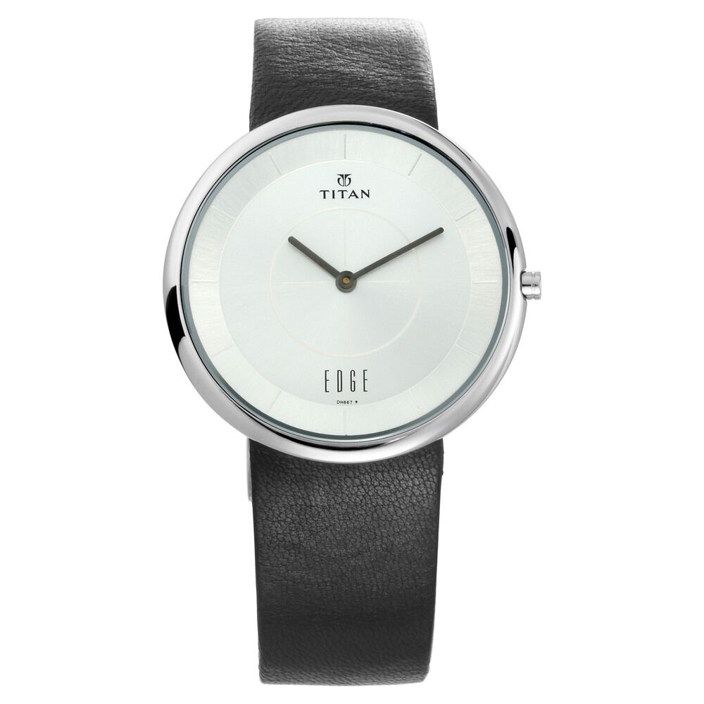 Titan Quartz Analog Silver Dial Leather Strap Watch for Men-NS1780SL01 ...