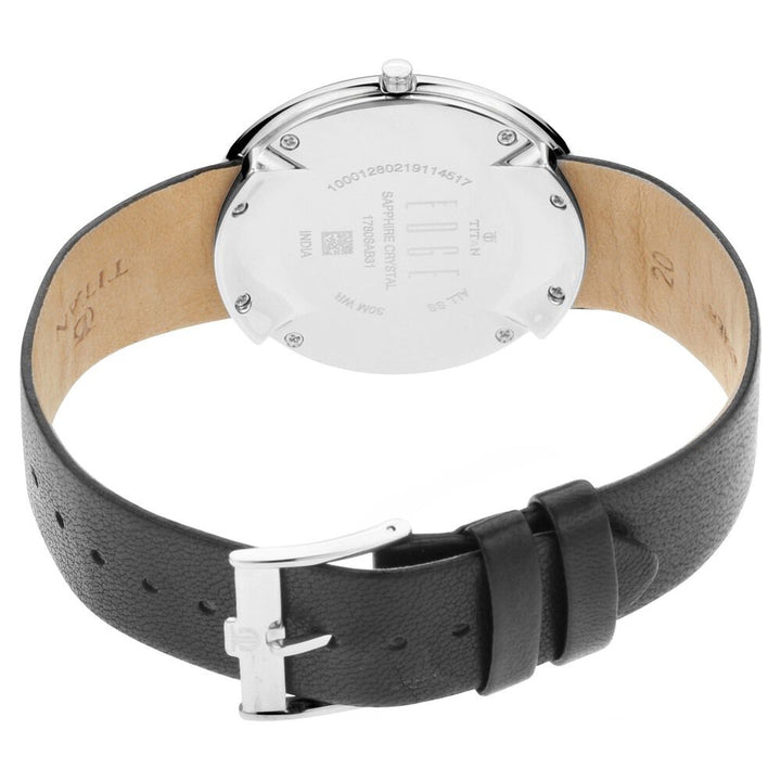 Titan Quartz Analog Silver Dial Leather Strap Watch for Men-NS1780SL01