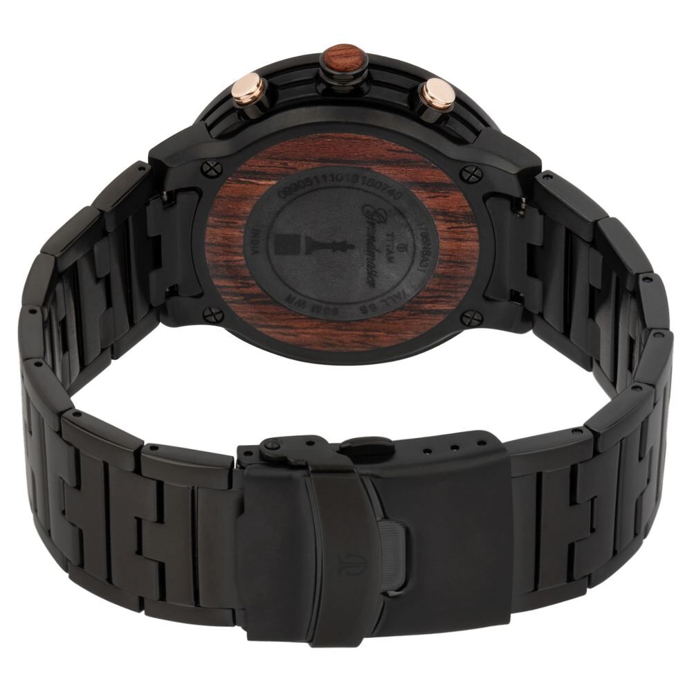 Titan Grandmaster Black Dial Chronograph Metal Strap watch for Men-NN1786KM02