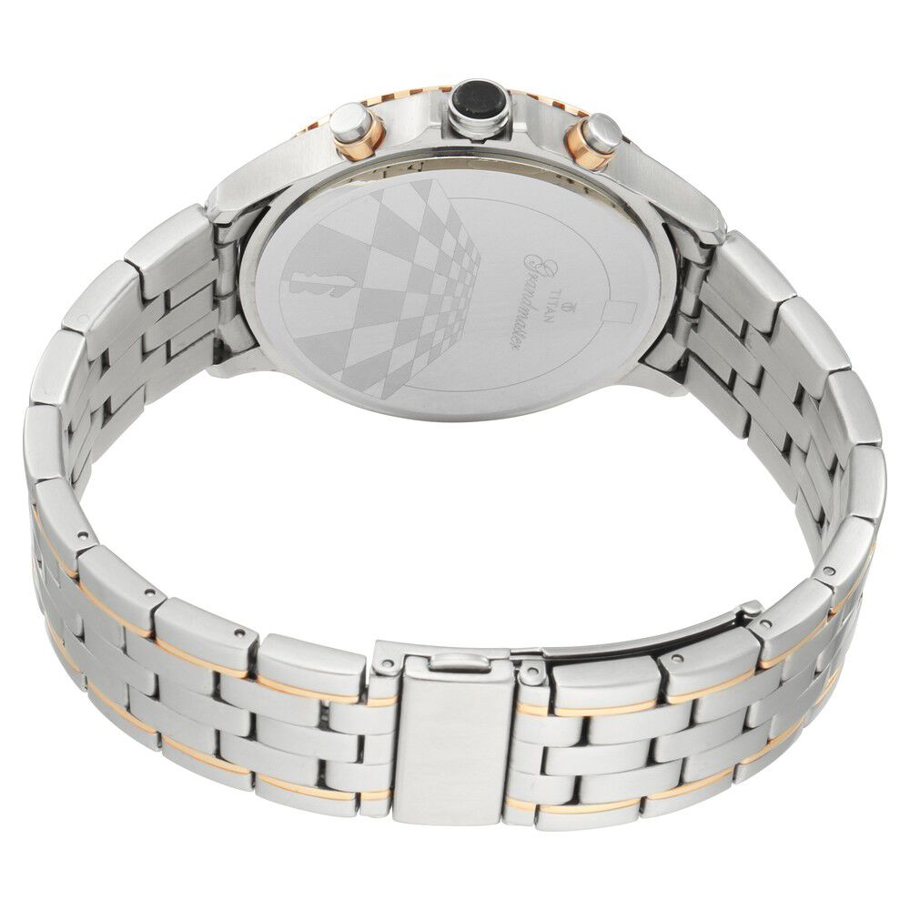 Titan Grandmaster Silver Dial Quartz Multifunction Metal Strap Watch for Men-NL1787KM01