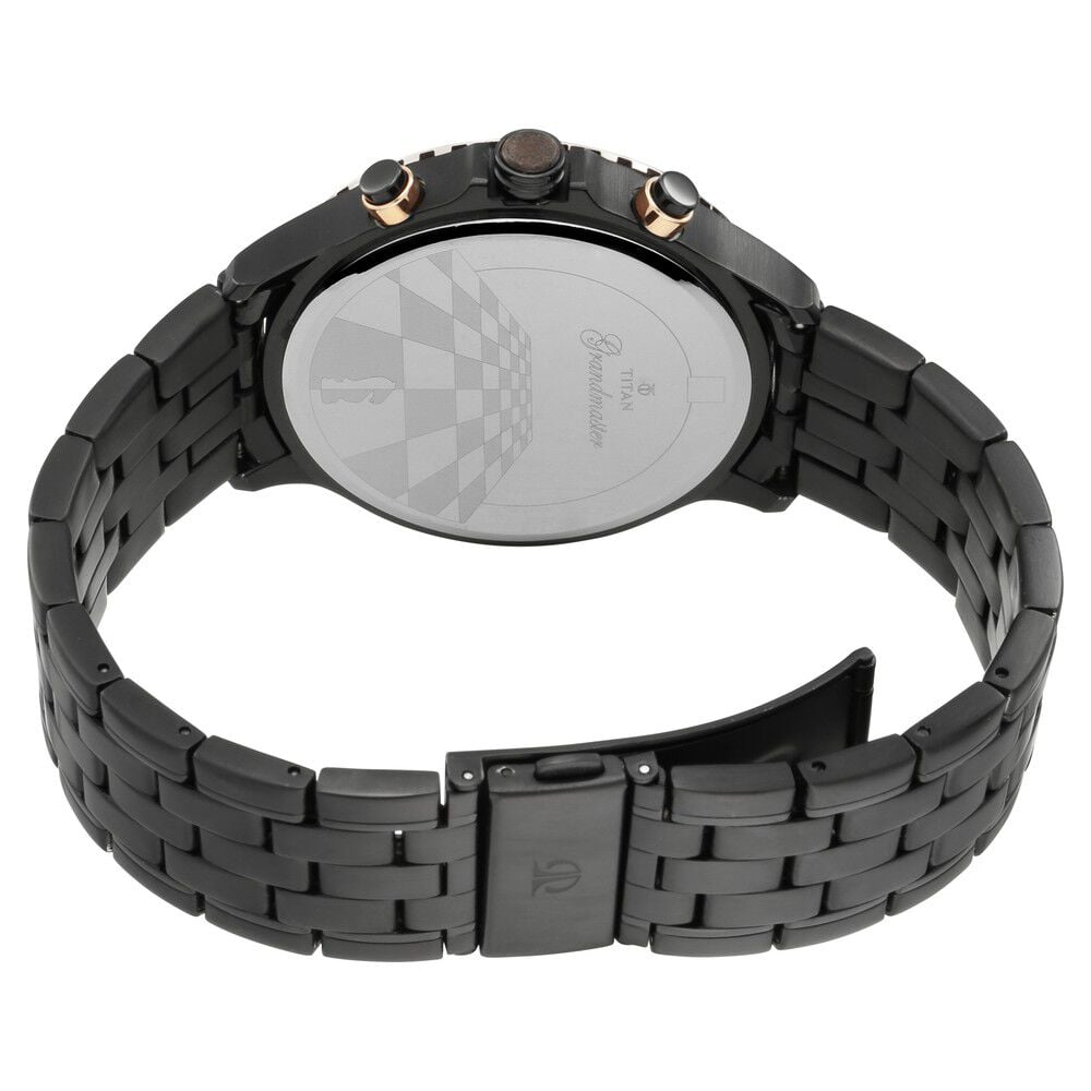 Titan Grandmaster Black Dial Quartz Multifunction Metal Strap watch for Men NS1787KM02