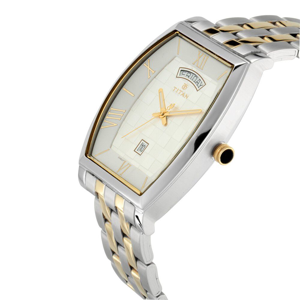 Titan Grandmaster Silver Dial Analog with Day and Date Metal Strap Watch for Men-1788BM01