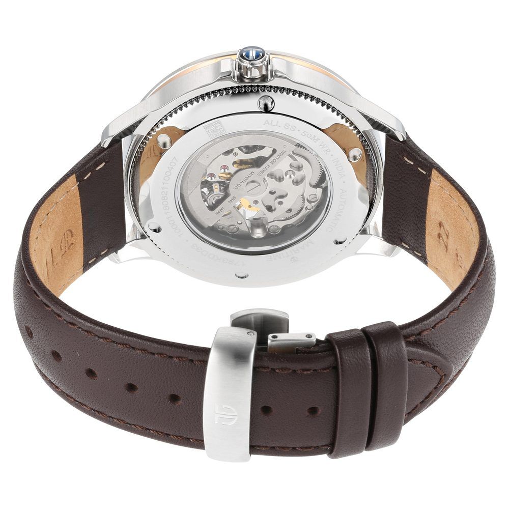Titan Automatic Anthracite Dial Leather Strap Watch for Men - The Watch Factory ®