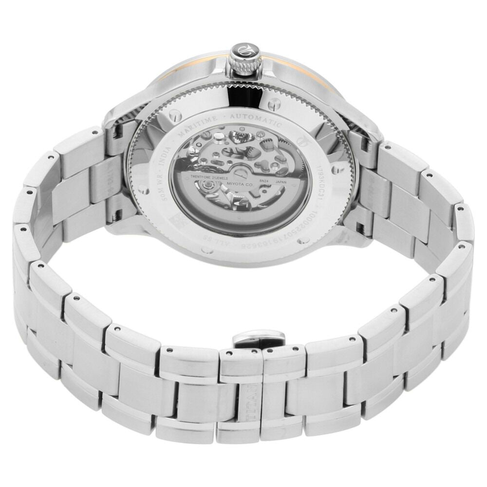 Titan Automatic Black Dial Stainless Steel Strap Watch for Men-NQ1793KM03