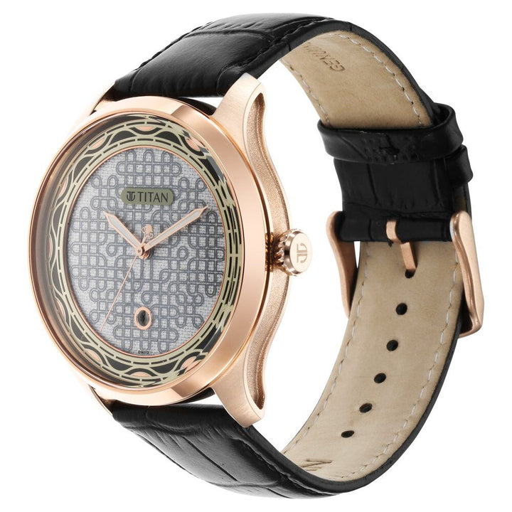 Titan Wedding Grey Dial Quartz Multifunction Leather Strap watch for Men NS1796KL05F