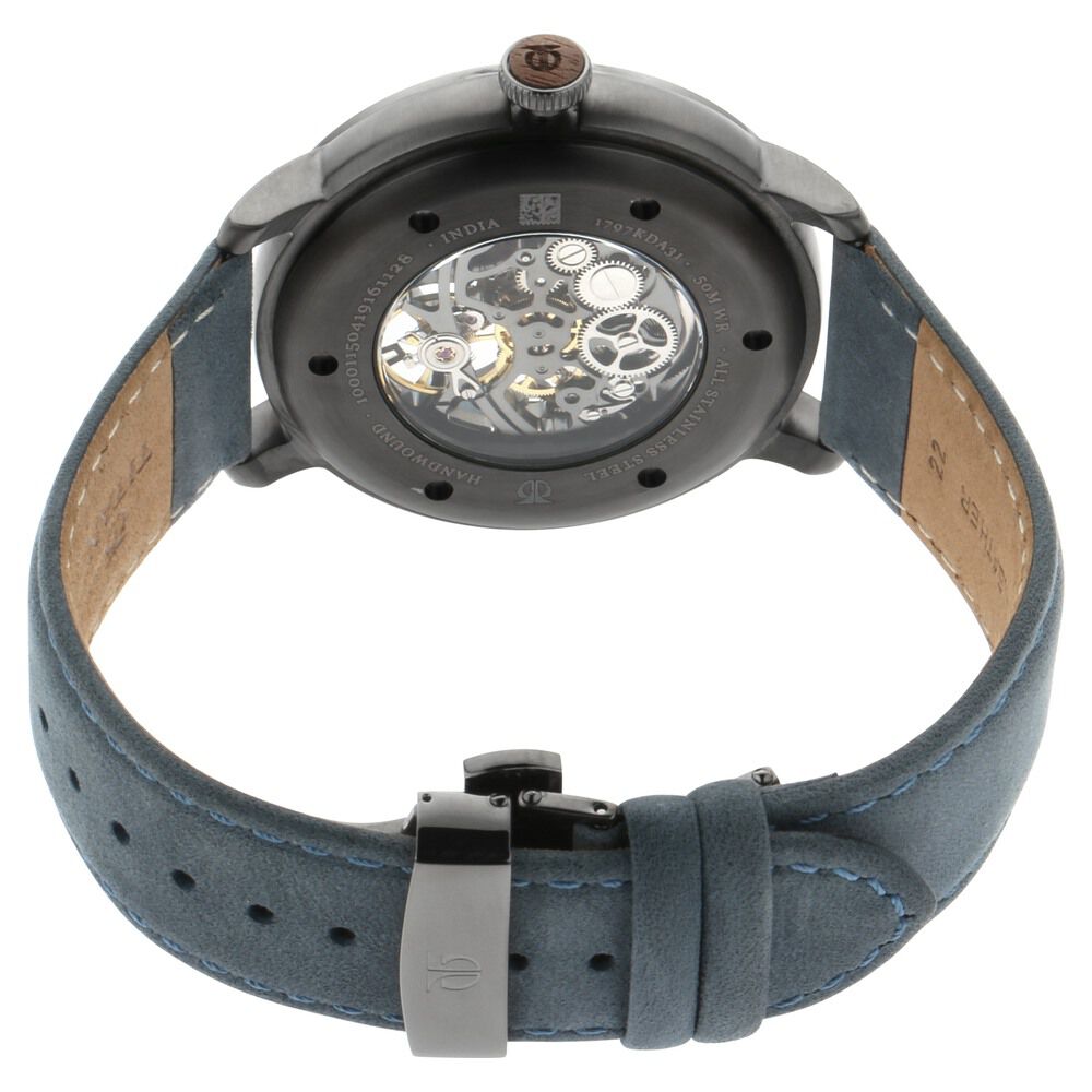 Titan Magnate Automatic Grey Dial Blue Leather Strap Watch - The Watch Factory ®