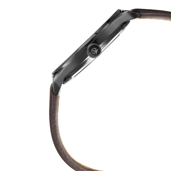 Titan Men's Minimalist Zen Watch Black: Sleek Leather Strap with Contrast Hands-NT1802NL01