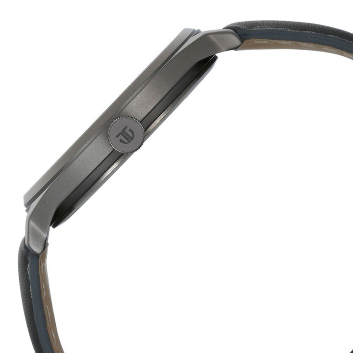 Titan Neo Economy Quartz Analog with Date Silver Dial Grey Leather Strap Watch For Men 1802QL01