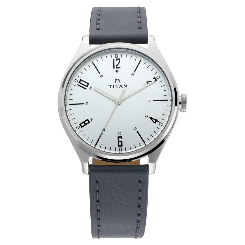 Titan Men's Minimalist Zen Watch: Sleek Leather Strap With Contrast Ha ...