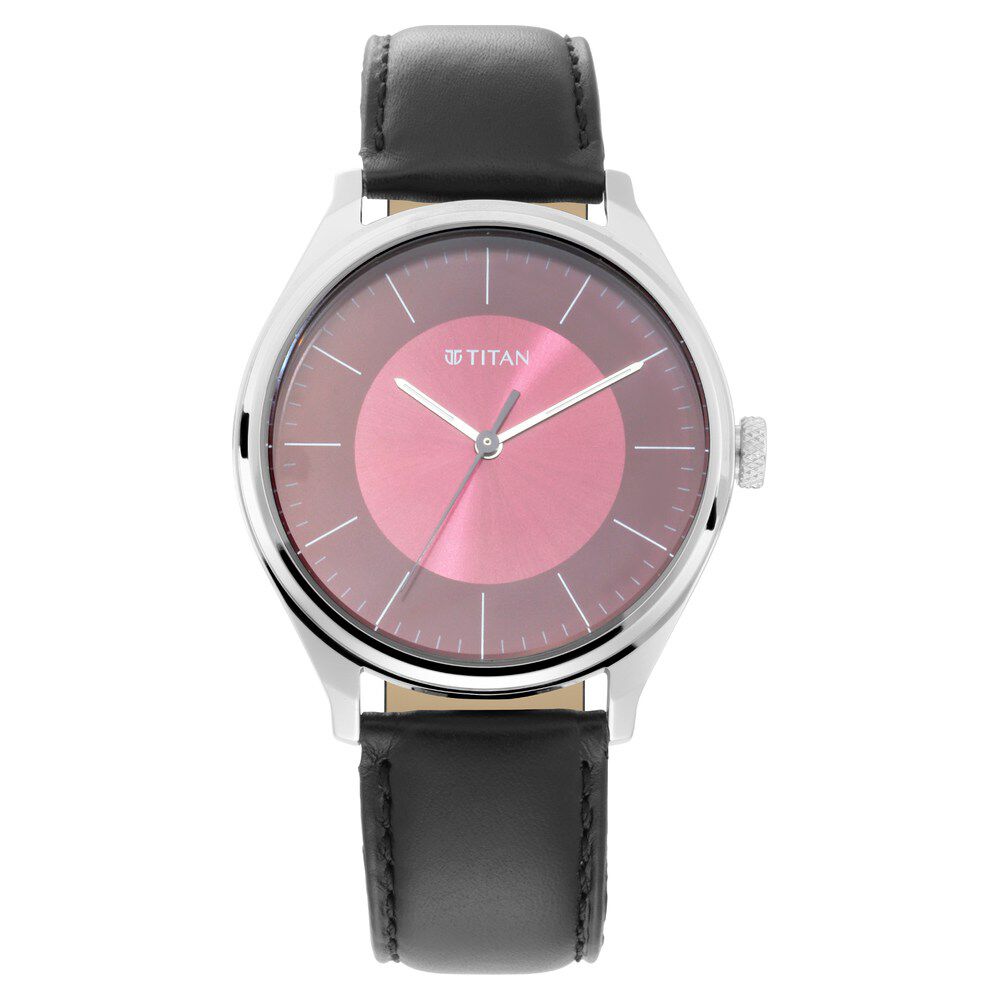 Titan Men's Urban Edge Lustrous Maroon Dial Leather Watch NP1802SL05