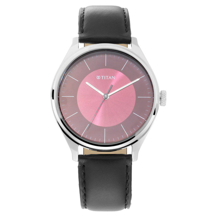 Titan Men's Urban Edge Lustrous Maroon Dial Leather Watch NP1802SL05