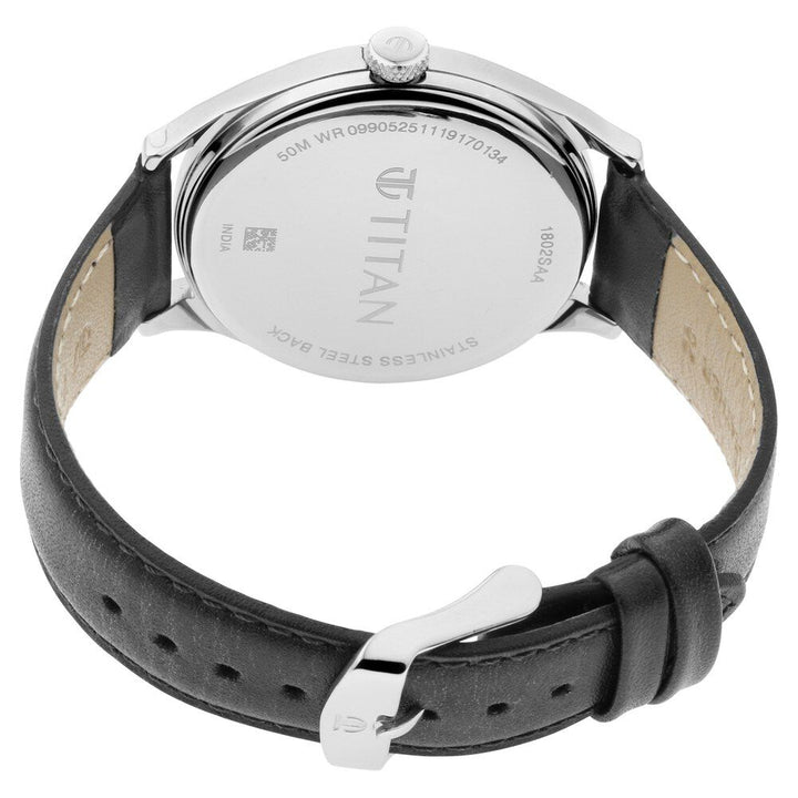 Titan Men's Urban Edge Lustrous Blue Dial Leather Watch NP1802SL06