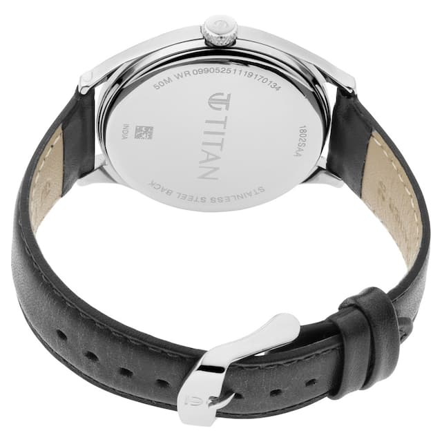 Titan Workwear Watch with Blue Dial & Leather Strap 1802SL06