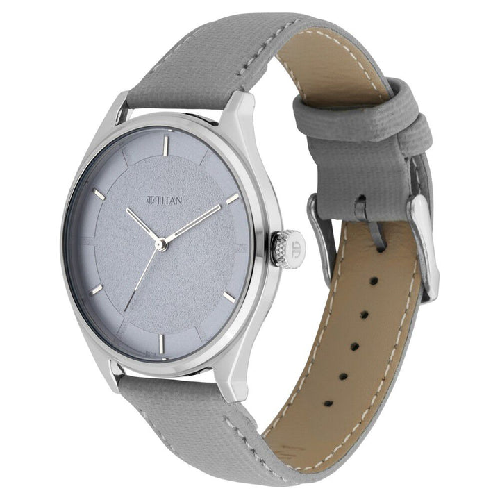 Titan Men's Classic Watch: Gradient Dial & Sleek Markings with Leather Strap-NS1802SL12
