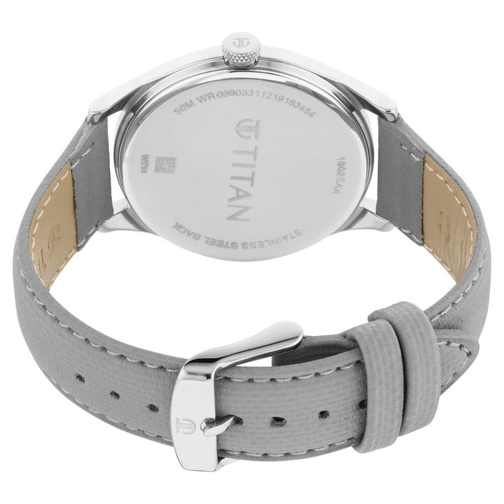 Titan Men's Classic Watch: Gradient Dial & Sleek Markings with Leather Strap-NS1802SL12
