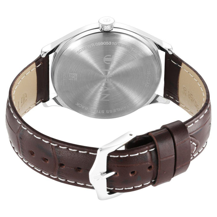 Titan Trendsetters Dark Brown Dial Analog Leather Strap watch for Men-1802SL16
