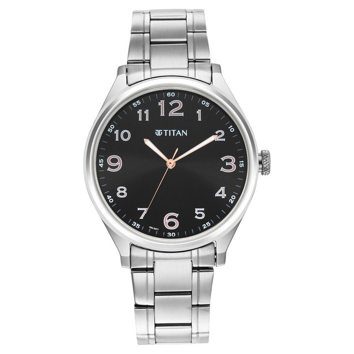 Titan TrendsettersBlack Dial Analog Stainless Steel Strap watch for Men-1802SM04