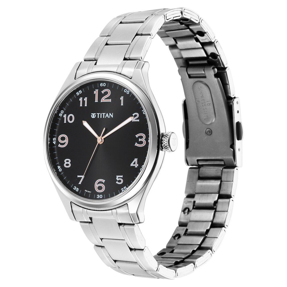 Titan TrendsettersBlack Dial Analog Stainless Steel Strap watch for Men-1802SM04
