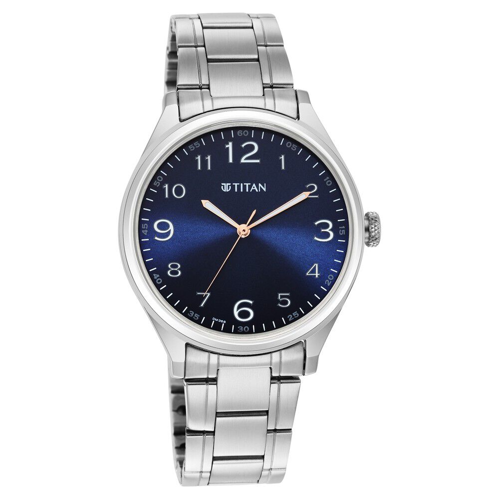 Titan Quartz Analog Blue Dial Stainless Steel Strap Watch for Men-1802 ...