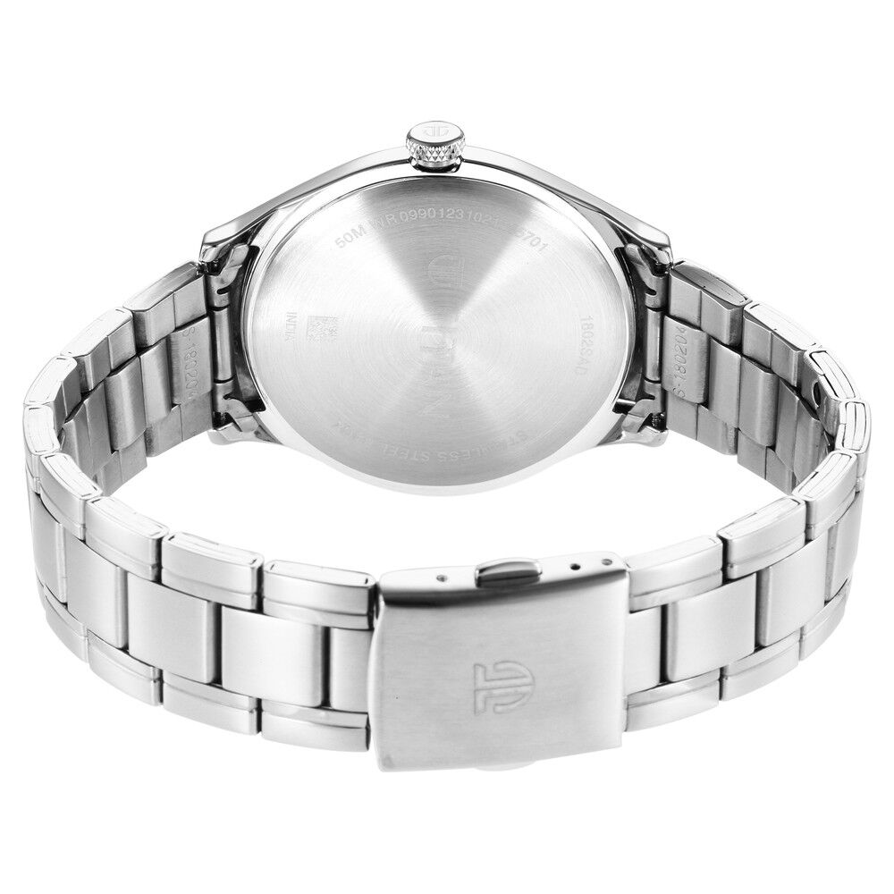 Titan Quartz Analog Blue Dial Stainless Steel Strap Watch for Men-1802SM05