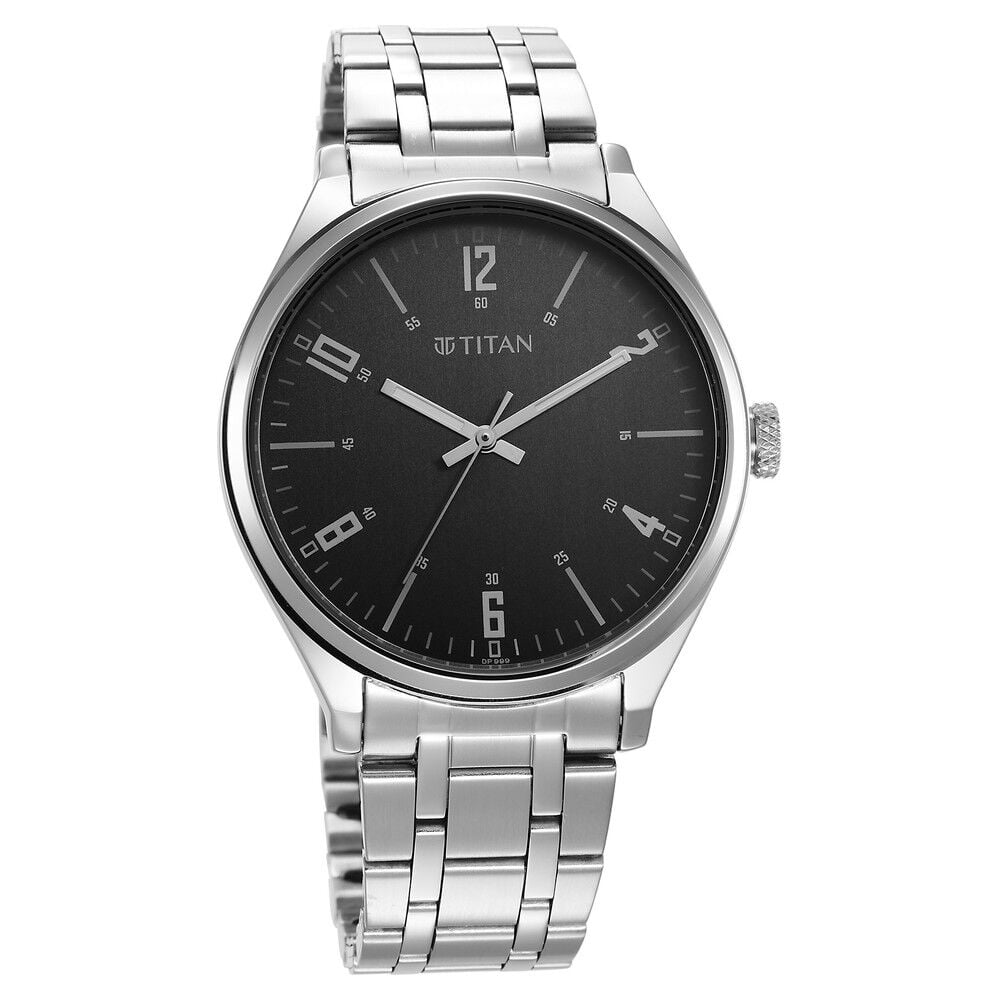 Titan Wrist Wit Quartz Analog Grey Dial Stainless Steel Strap Watch for Men - The Watch Factory ®