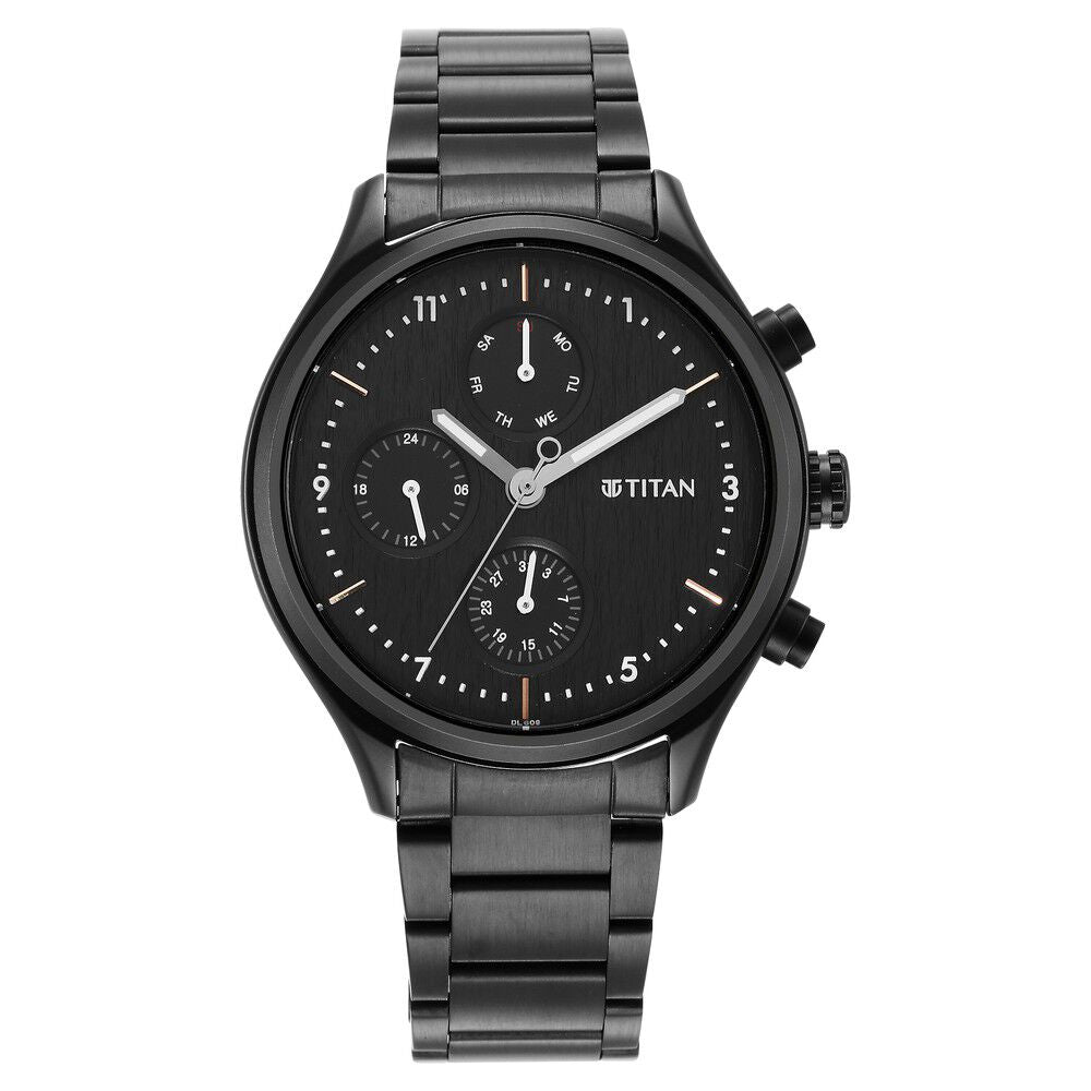 Titan Neo Black Dial Quartz Multifunction Stainless Steel Strap watch for Men - The Watch Factory ®