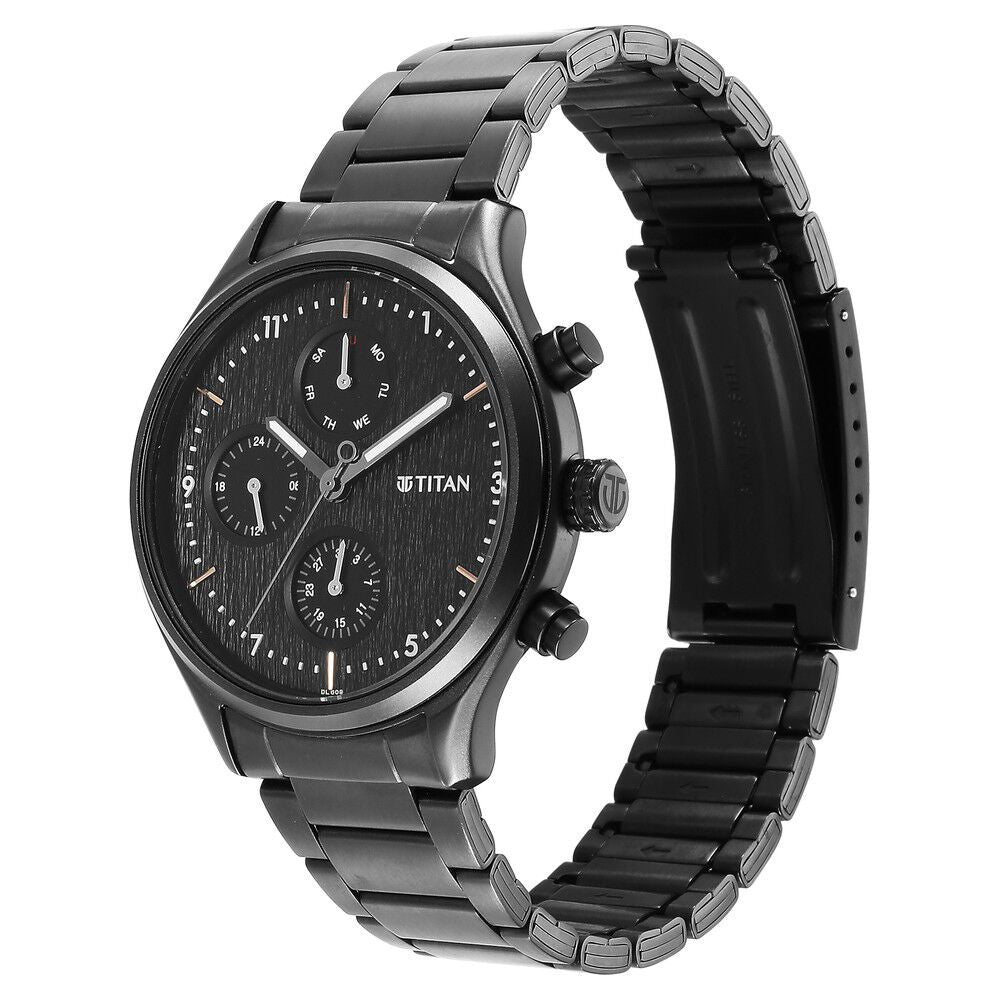 Titan Neo Black Dial Quartz Multifunction Stainless Steel Strap watch for Men - The Watch Factory ®