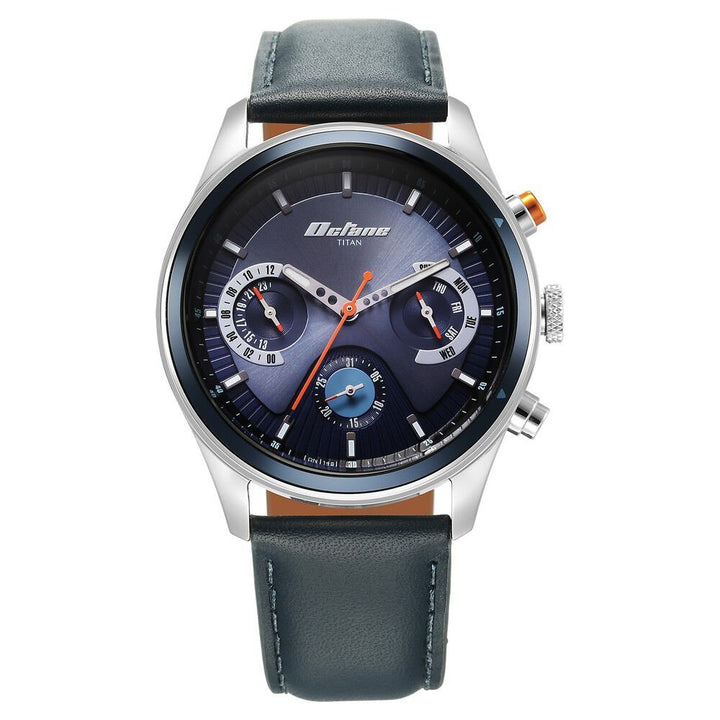 Titan Octane Quartz Multifunction Blue Dial With Blue Leather Strap Watch For Men - The Watch Factory ®