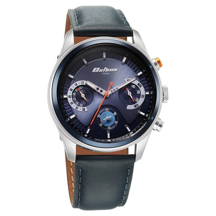 Titan Octane Quartz Multifunction Blue Dial With Blue Leather Strap Watch For Men - The Watch Factory ®