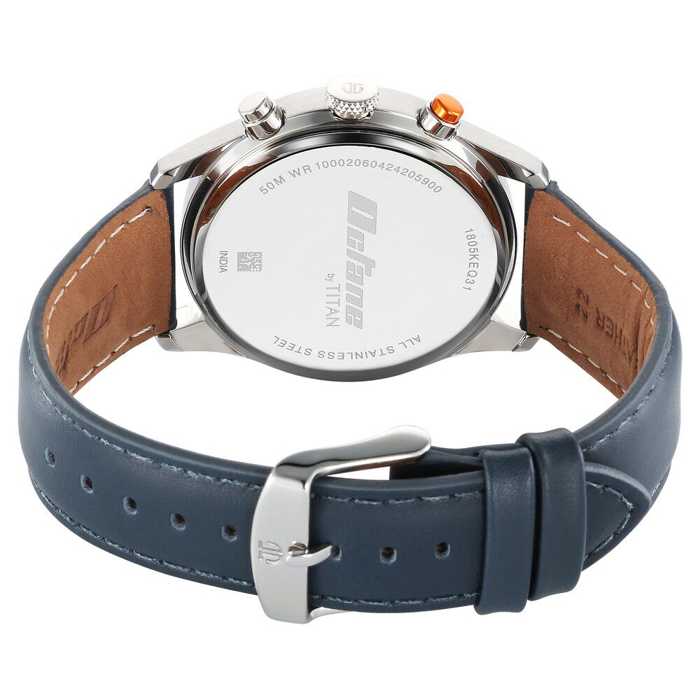 Titan Octane Quartz Multifunction Blue Dial With Blue Leather Strap Watch For Men 1805KL01