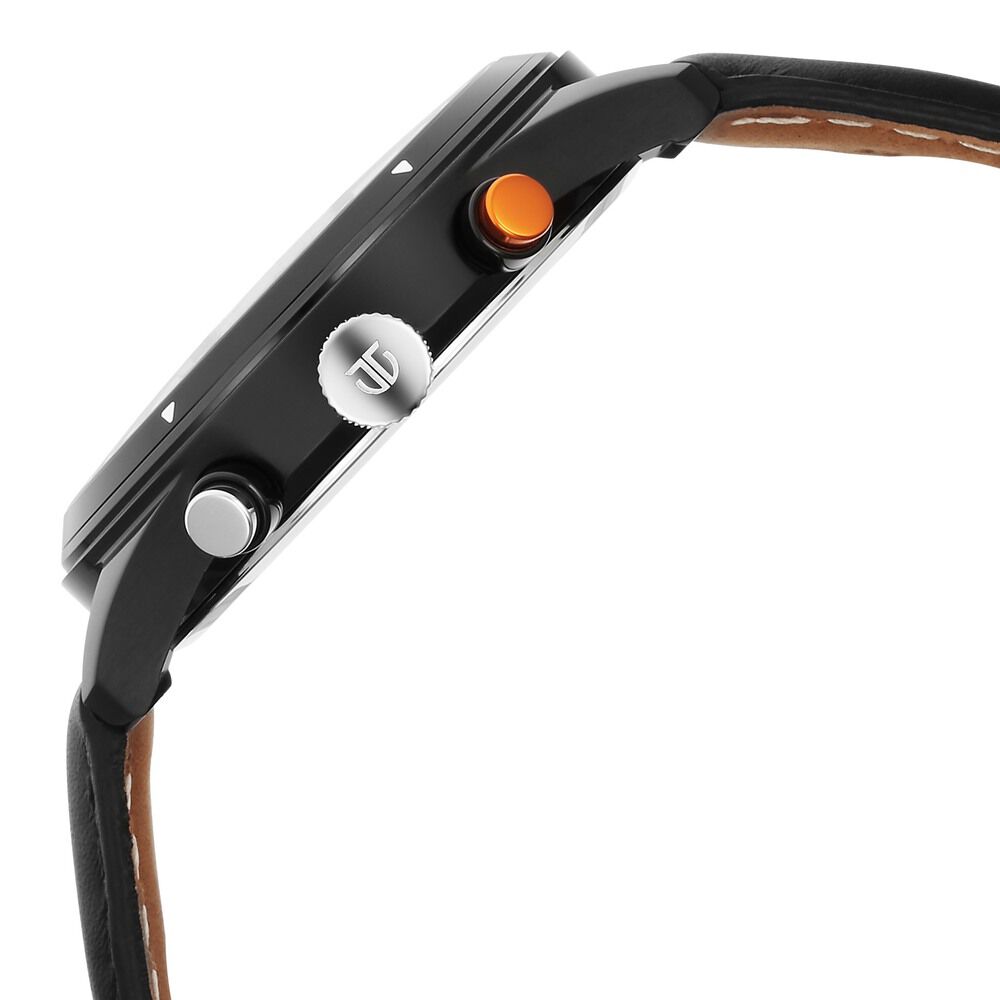 Titan Octane Quartz Multifunction Black Dial With Black Leather Strap Watch For Men 1805KL02