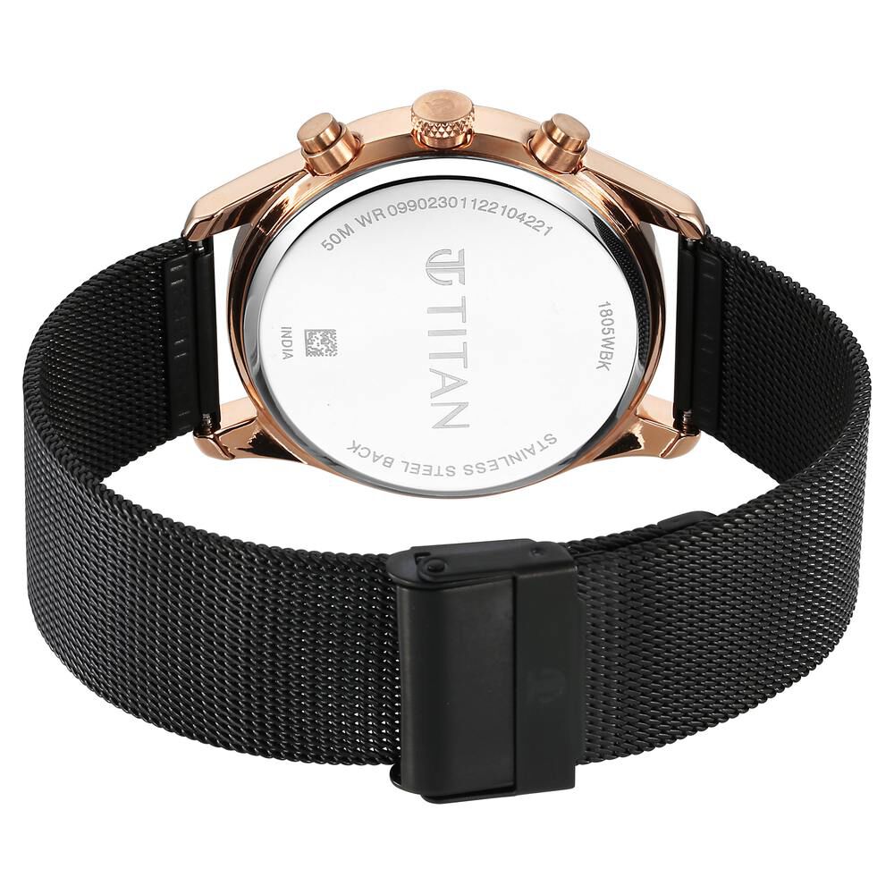 Titan Noir Anthracite Dial Analog Stainless Steel Strap Watch for Men-1805KM05