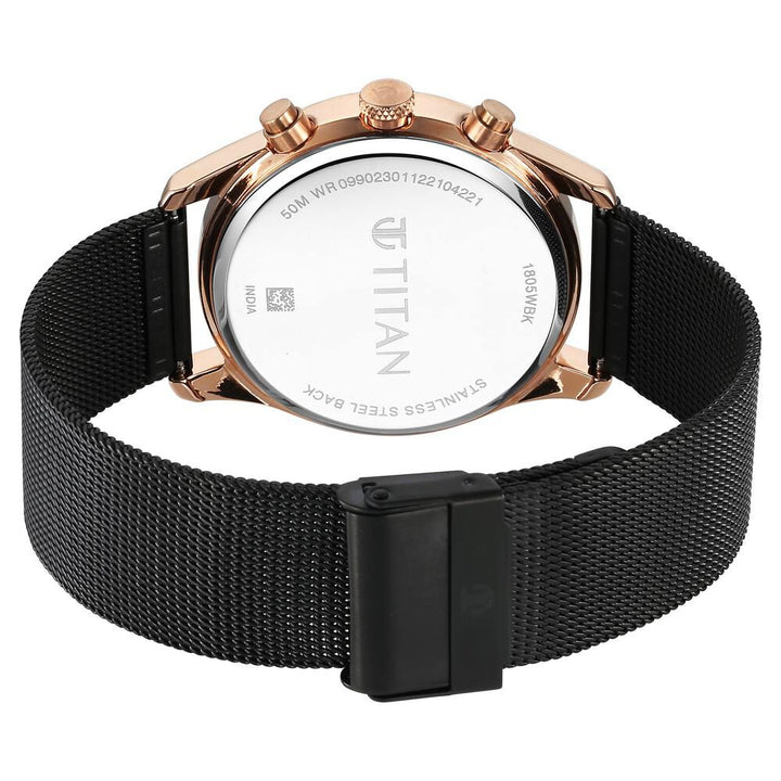 Titan Noir Anthracite Dial Analog Stainless Steel Strap Watch for Men-1805KM05