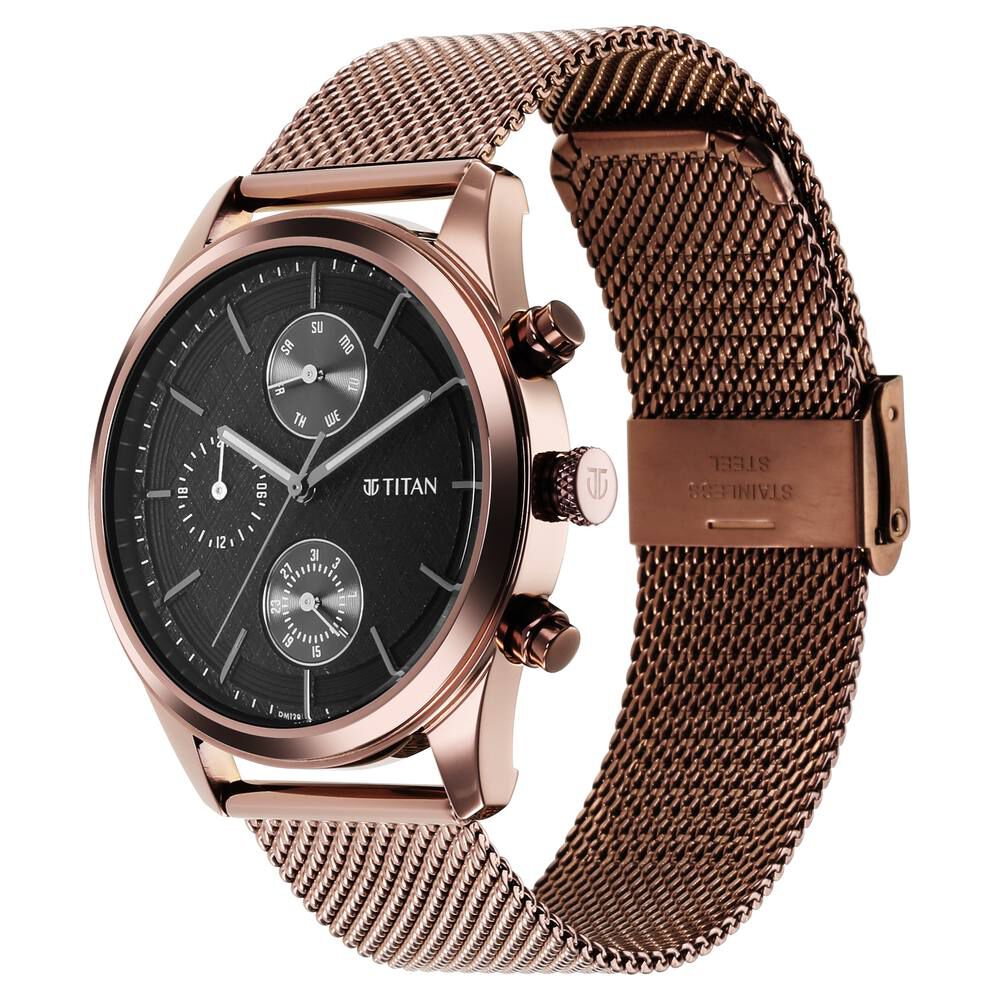 Titan Neo Splash Black Dial Quartz Analog with Date Stainless Steel Strap watch for Men - The Watch Factory ®