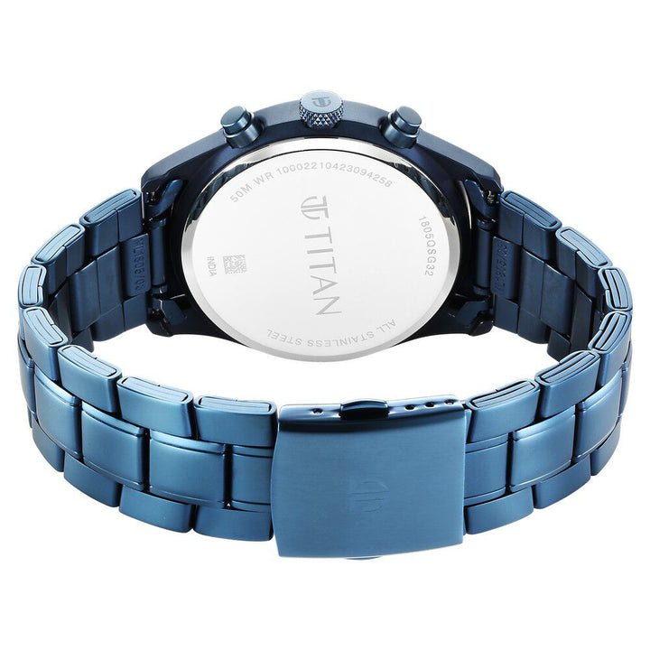 Titan Neo Splash Multifunction Blue Dial Blue Stainless Steel Strap Watch For Men - The Watch Factory ®