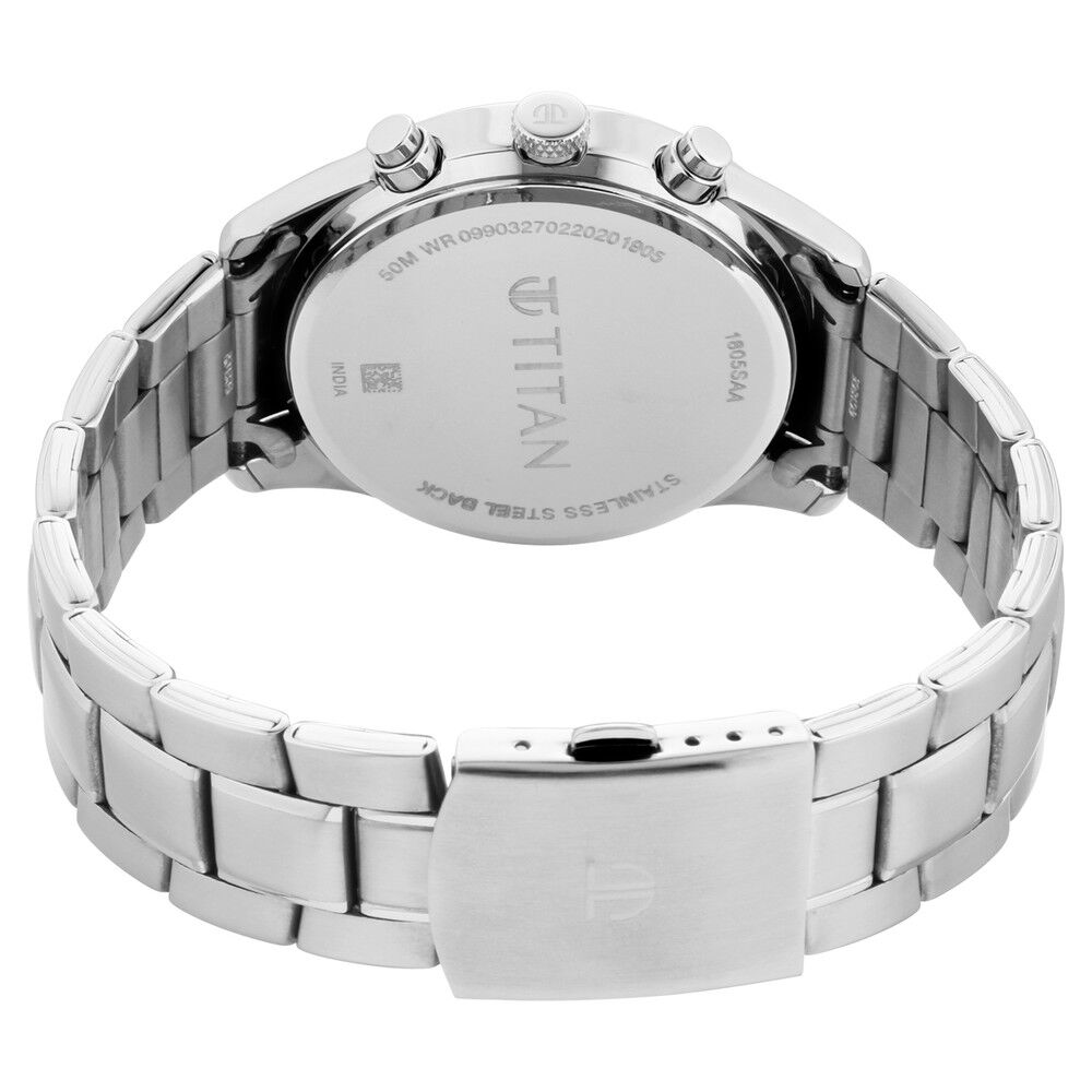 Titan Men's Metropolitan Charm: Men's Multifunctional Blue Watch with Metallic Accents NS1805SM03