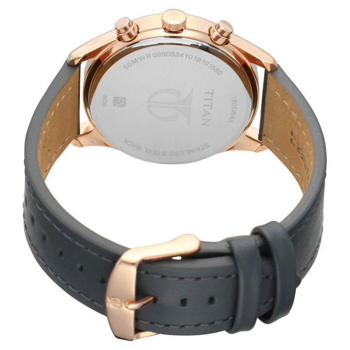 Titan Workwear Grey Dial Quartz Multifunction Leather Strap watch for Men - The Watch Factory ®