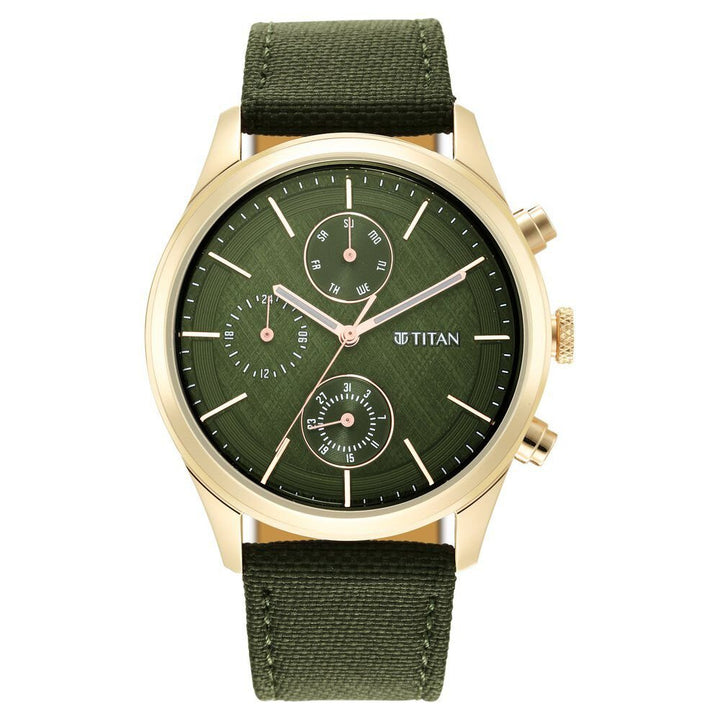 Titan Neo Splash Green Dial Quartz Analog with Date Fabric Strap watch for Men - The Watch Factory ®