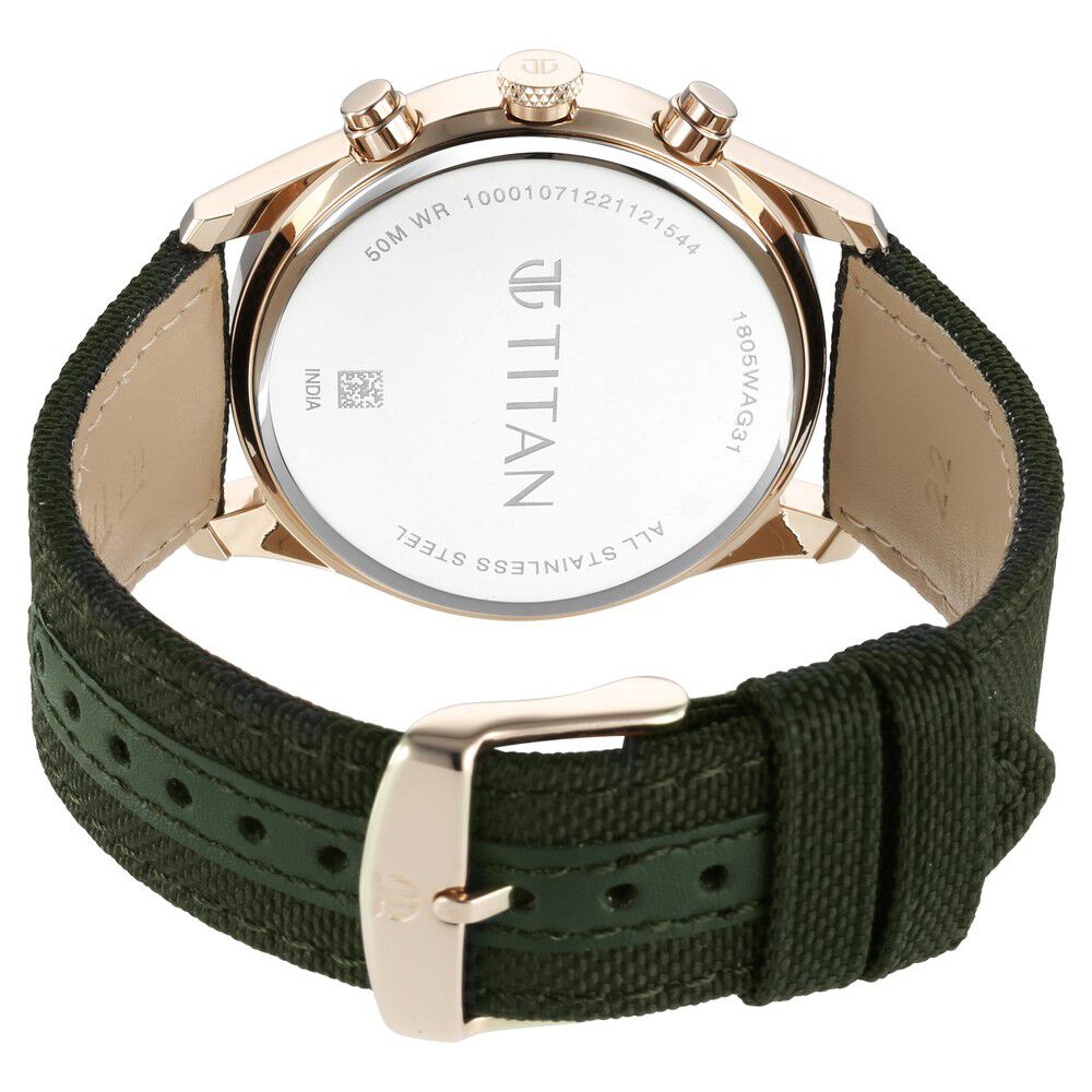 Titan Neo Splash Green Dial Quartz Analog with Date Fabric Strap watch for Men - The Watch Factory ®