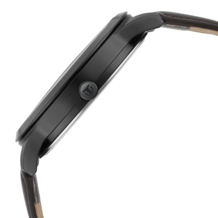 Titan Men's Timeless Style Watch: Refined Gold Dial and Leather Strap