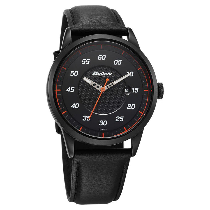 Titan Octane Quartz Analog with Date Black Dial With Black Leather Strap Watch For Men - The Watch Factory ®
