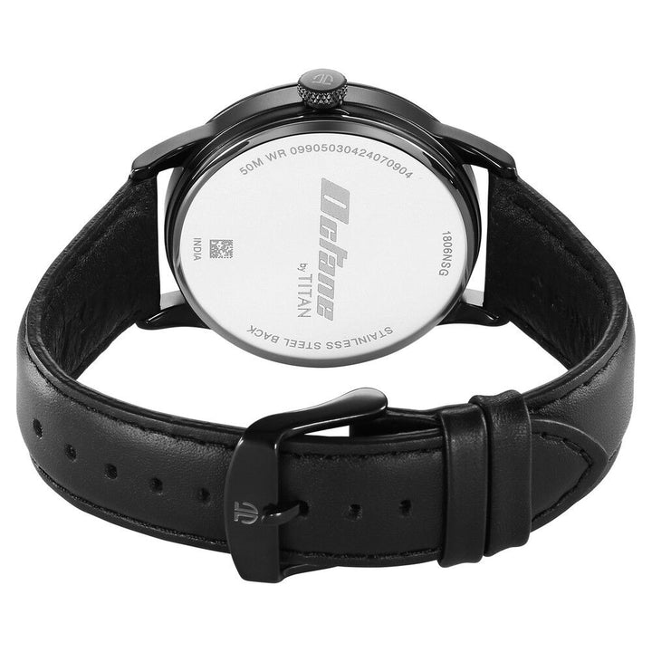 Titan Octane Quartz Analog with Date Black Dial With Black Leather Strap Watch For Men 1806NL05