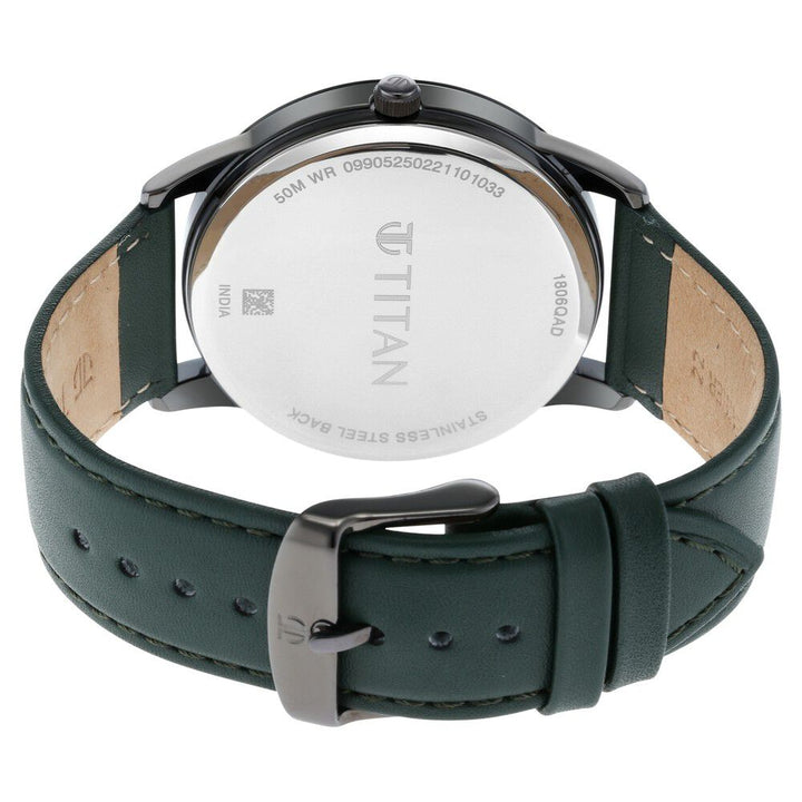 Titan Quartz Analog Leather Strap Watch for Men-1806QL02