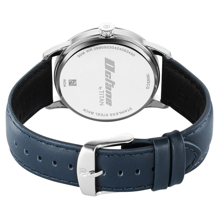Titan Octane Quartz Analog with Date Blue Dial With Blue Leather Strap Watch For Men 1806SL14